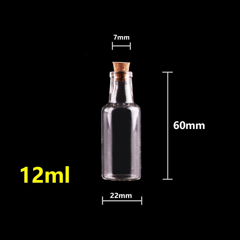 24pcs Small Glass Bottles with Cork Stopper – 12ml, 15ml, 25ml, 35ml Empty Spice, Wish, and Gift Jars for Crafts & Vials | Jarchemy