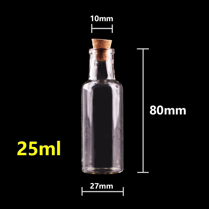 24pcs Small Glass Bottles with Cork Stopper – 12ml, 15ml, 25ml, 35ml Empty Spice, Wish, and Gift Jars for Crafts & Vials | Jarchemy