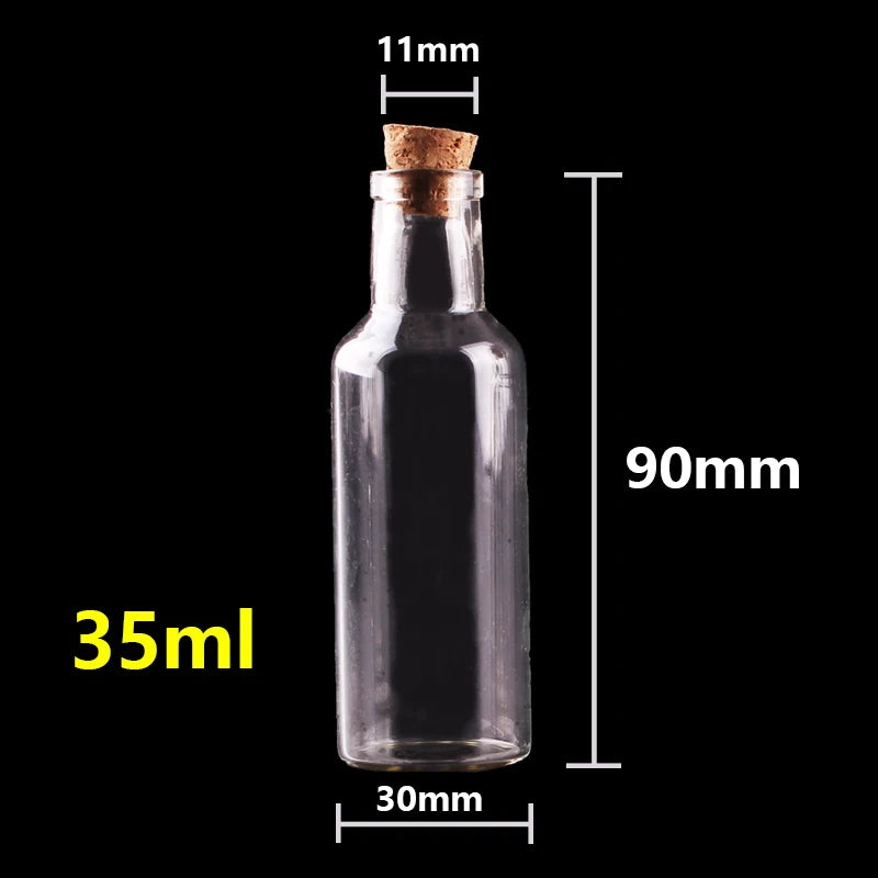 24pcs Small Glass Bottles with Cork Stopper – 12ml, 15ml, 25ml, 35ml Empty Spice, Wish, and Gift Jars for Crafts & Vials | Jarchemy