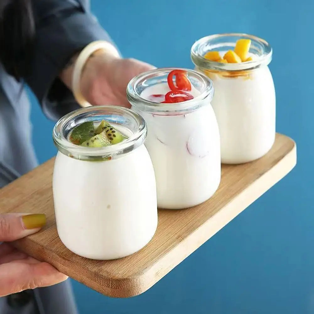 Pudding Glass Storage Jars with Cork Lids – Perfect for Yogurt, Jam, and DIY Crafts (100ML/150ML/200ML) | Jarchemy