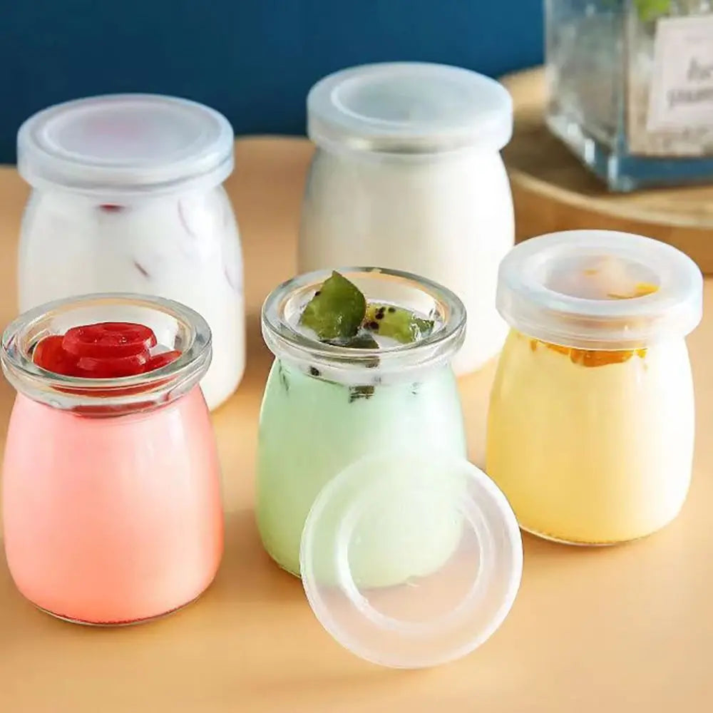 Pudding Glass Storage Jars with Cork Lids – Perfect for Yogurt, Jam, and DIY Crafts (100ML/150ML/200ML) | Jarchemy