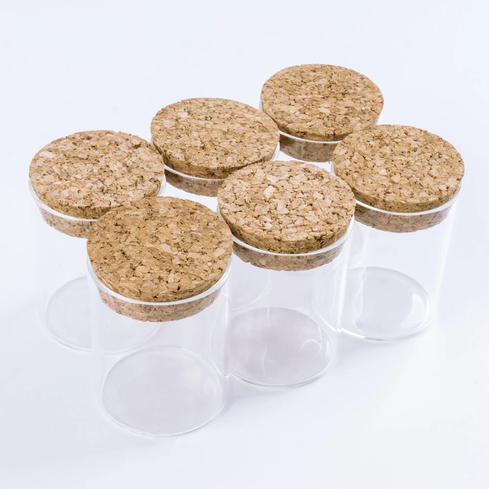 6pcs 60ml Glass Spice Storage Jars with Cork Lids – Simple & Stylish Containers | Jarchemy