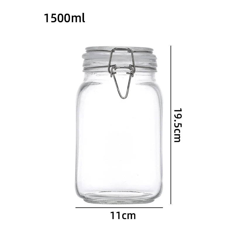 Square Glass Jars with Airtight Clamp Lids