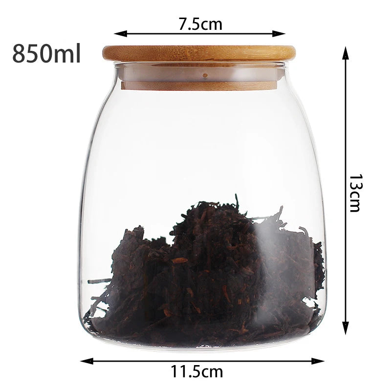 Spherical Glass Food Storage Container with Cork Lids