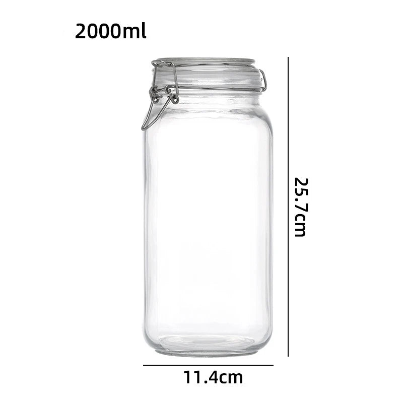 Square Glass Jars with Airtight Clamp Lids