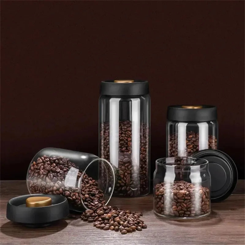 Vacuum Sealed Glass Storage Jars – Airtight Containers for Coffee, Spices, and Dry Goods (500ml/900ml/1200ml/1800ml) | Jarchemy