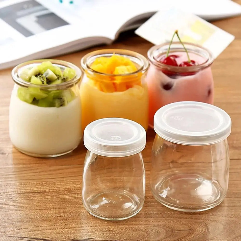 Pudding Glass Storage Jars with Cork Lids – Perfect for Yogurt, Jam, and DIY Crafts (100ML/150ML/200ML) | Jarchemy