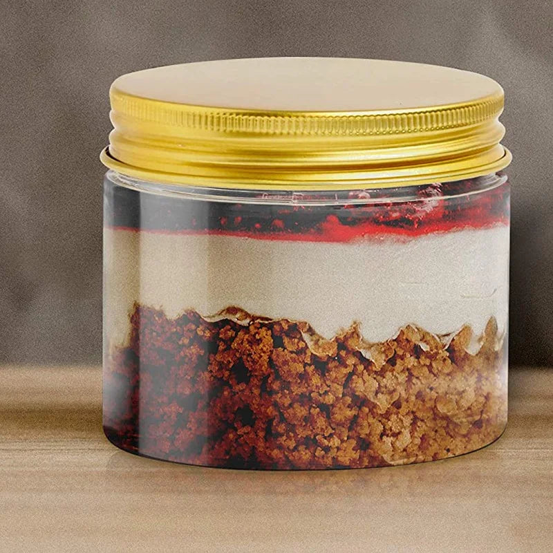 6-Pack Plastic Jars with Lids (6x7cm, Gold)