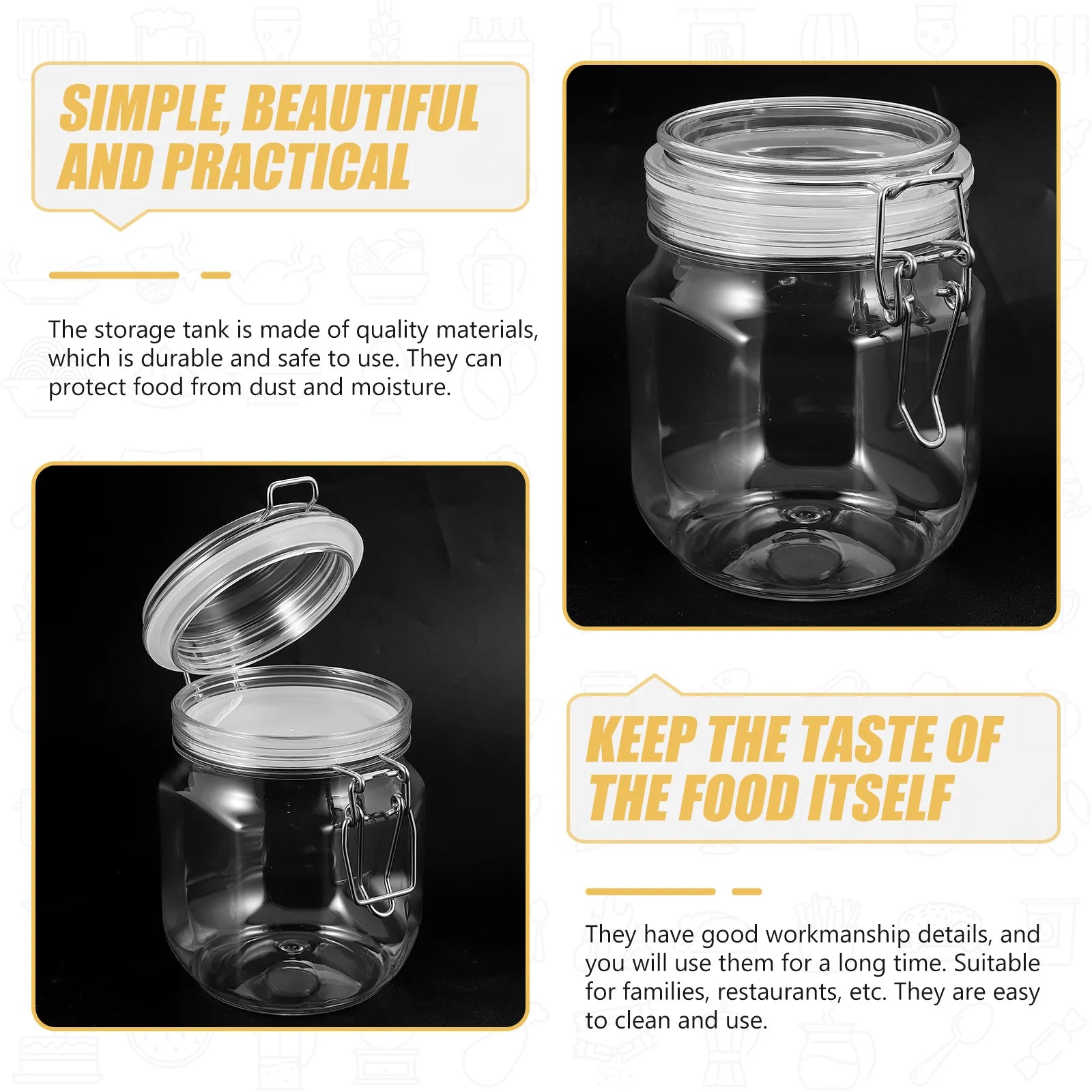 Airtight 2 Pack PET Storage Jars – Perfect for Honey, Jam, and Food Storage (0.5kg) | Jarchemy