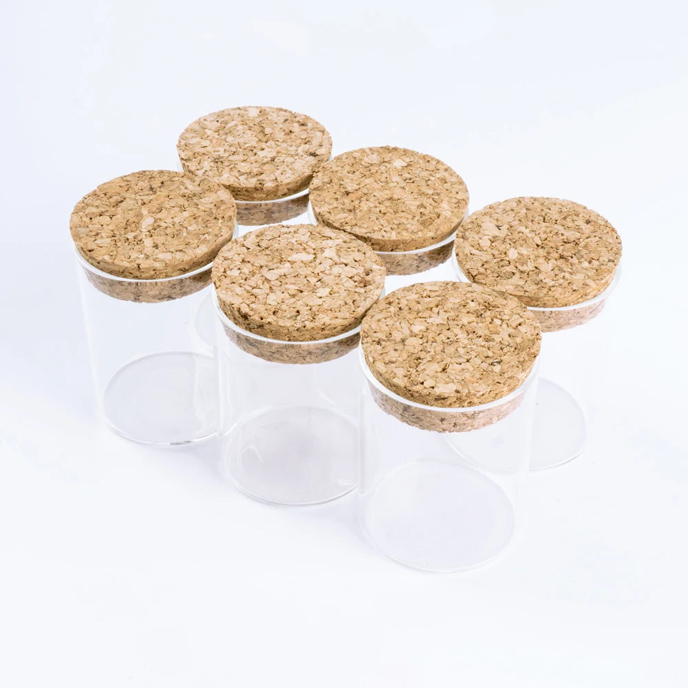 6pcs 60ml Glass Spice Storage Jars with Cork Lids – Simple & Stylish Containers | Jarchemy