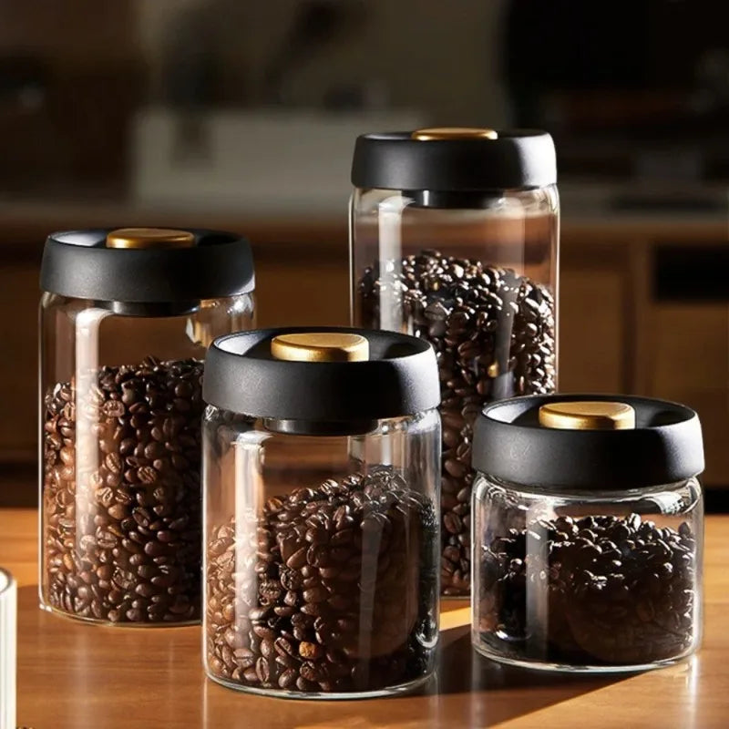 Vacuum Sealed Glass Storage Jars – Airtight Containers for Coffee, Spices, and Dry Goods (500ml/900ml/1200ml/1800ml) | Jarchemy