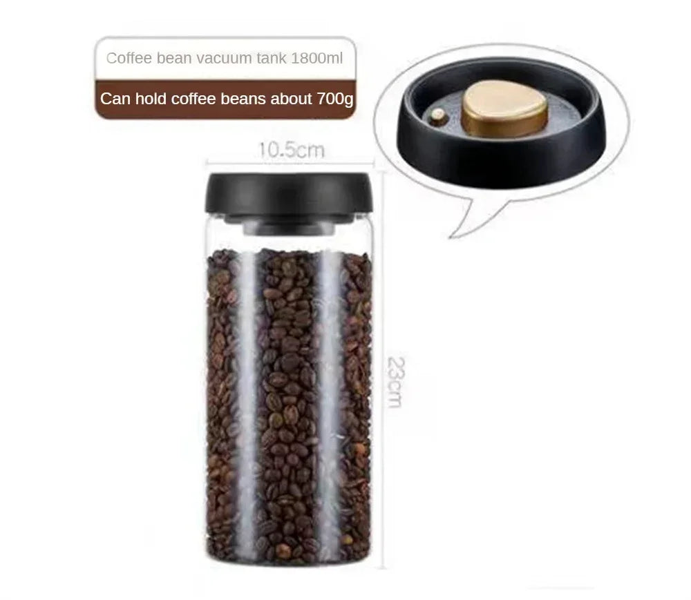 Vacuum Sealed Glass Storage Jars – Airtight Containers for Coffee, Spices, and Dry Goods (500ml/900ml/1200ml/1800ml) | Jarchemy