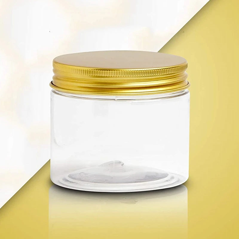 6-Pack Plastic Jars with Lids (6x7cm, Gold)