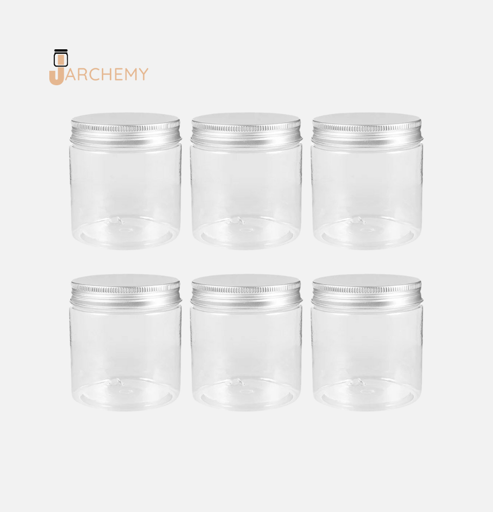 250ml Plastic Mason Jars with Aluminum Lids