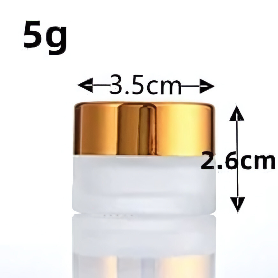 Jarchemy Cream Bottle – Empty 5g Mini Glass Jar, 30g Mask Cosmetic, 50g Makeup, Inner Lid Lip Balm Container, 100g Gold Reusable Wholesale