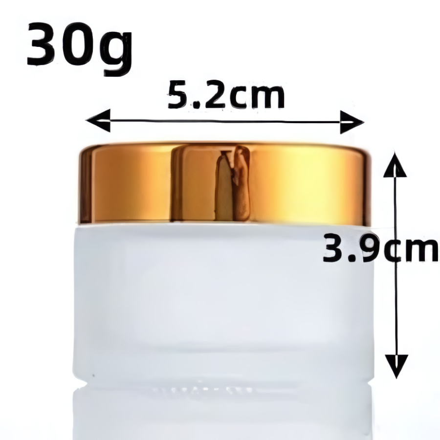 Jarchemy Cream Bottle – Empty 5g Mini Glass Jar, 30g Mask Cosmetic, 50g Makeup, Inner Lid Lip Balm Container, 100g Gold Reusable Wholesale