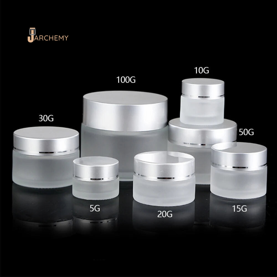 Reusable Glass Cream Jars with Inner Lid – Perfect for Cosmetics, Lip Balm, and Skincare (5g-100g) | Jarchemy