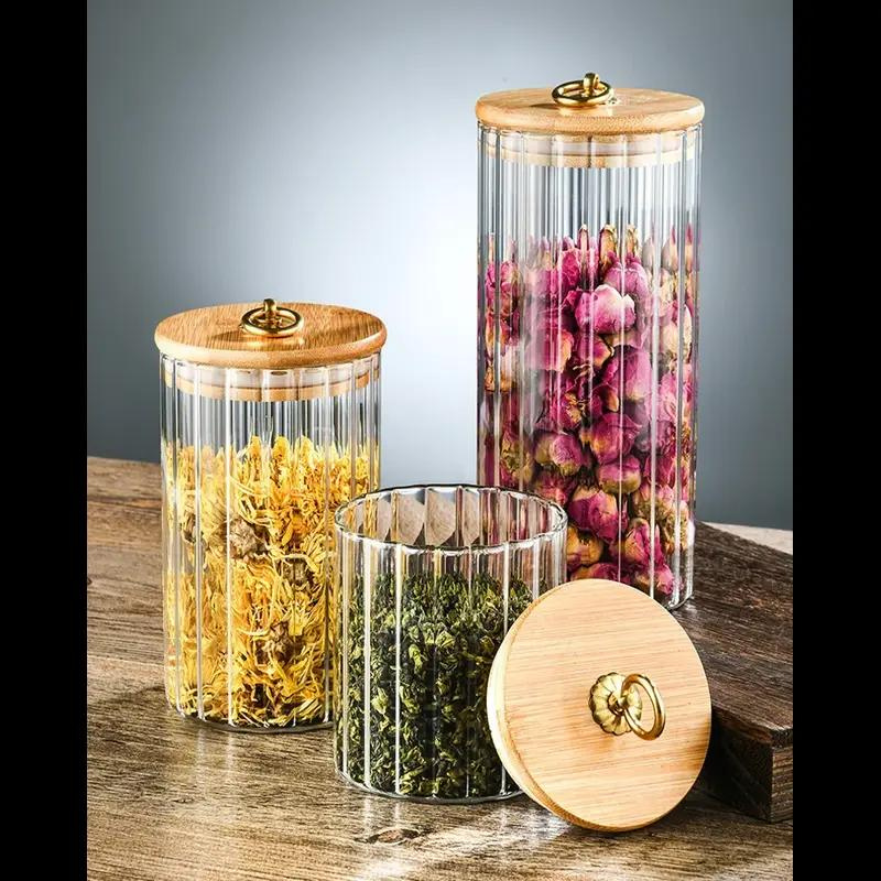 Sealed Bamboo Lid Glass Food Jar – Ideal for Kitchen Pantry Storage of Grains, Cookies, Coffee, Tea, Candy, and Snacks | Jarchemy