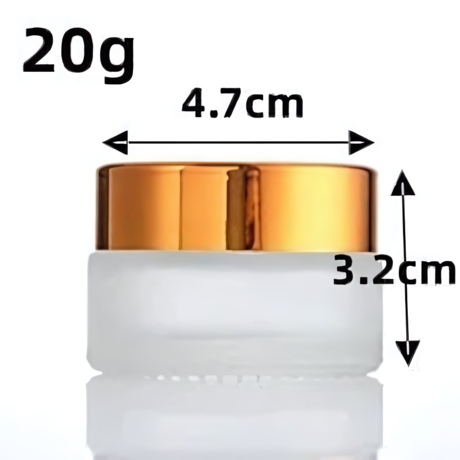 Jarchemy Cream Bottle – Empty 5g Mini Glass Jar, 30g Mask Cosmetic, 50g Makeup, Inner Lid Lip Balm Container, 100g Gold Reusable Wholesale