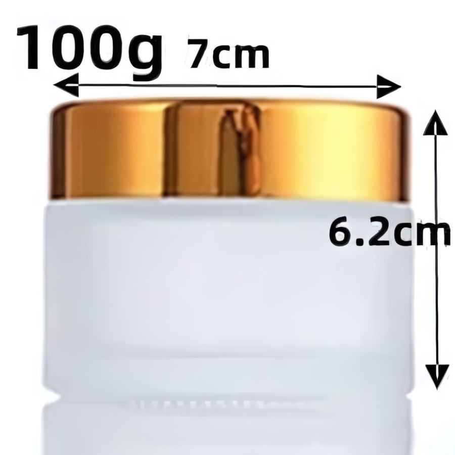 Jarchemy Cream Bottle – Empty 5g Mini Glass Jar, 30g Mask Cosmetic, 50g Makeup, Inner Lid Lip Balm Container, 100g Gold Reusable Wholesale