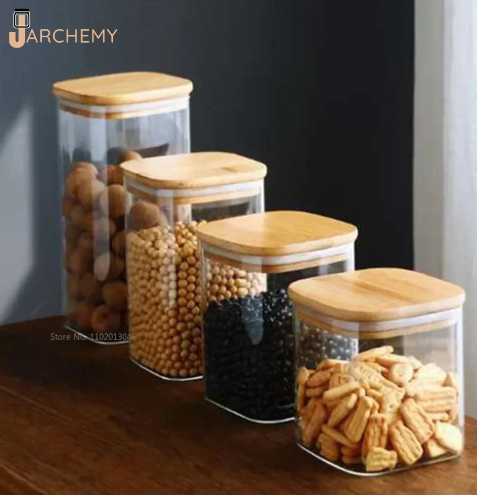 Glass Jars with Bamboo Lids – Airtight & Eco-Friendly | Jarchemy