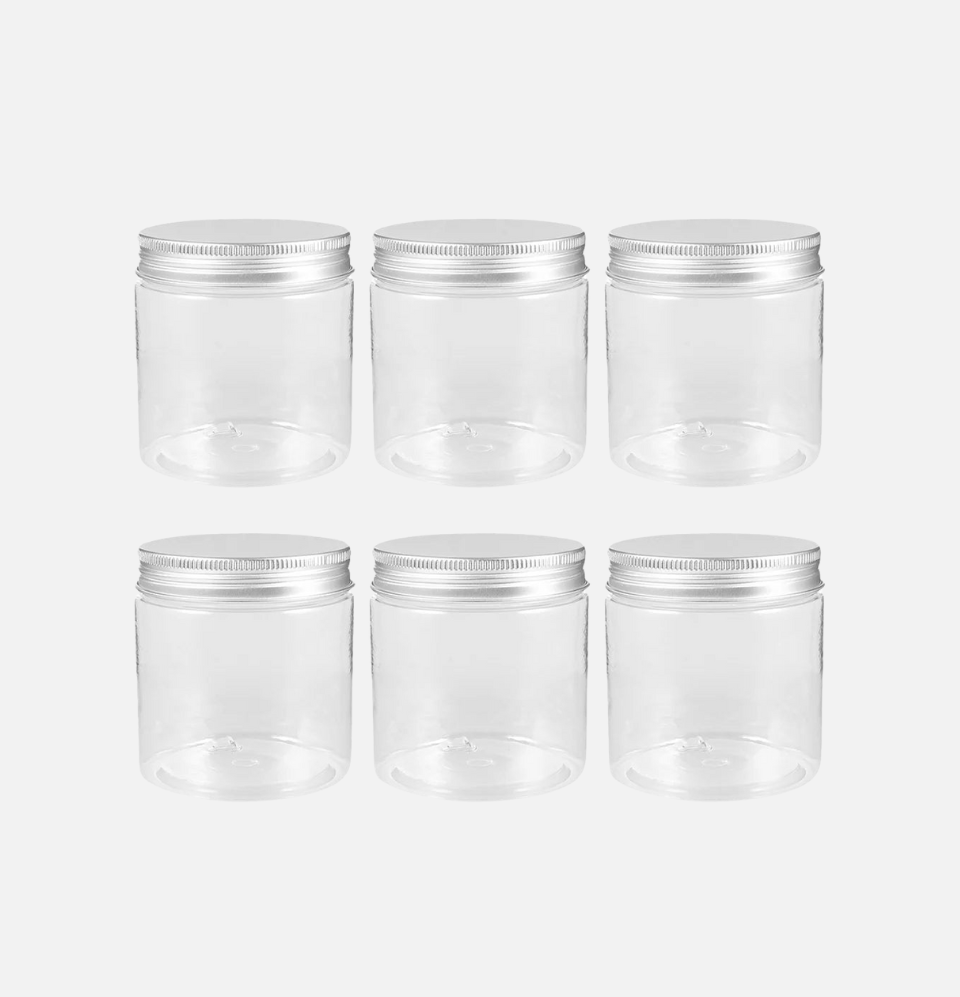 250ml Plastic Mason Jars with Aluminum Lids